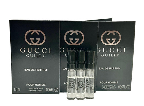 Gucci Guilty Sample Perfume MEN Guilty Guilty PARFUM Spray Pour Homme Size 1.5 ML / 0.05 (set of 3)