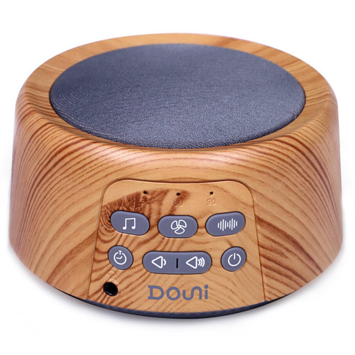 DOUNI White Noise Machine with 27 Soothing Sounds Timer, Adjustable Volume, Memory Function for Sleeping, Relaxation,Sound Machine for Kid,Adult,Nursery,Home,Office,Travel.Wood Grain
