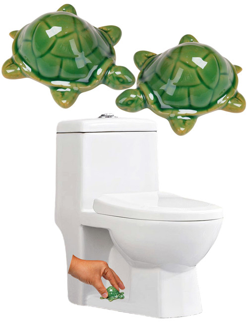 WANSHUNLMI Green Sea Turtle Toilet Floor Bolt Caps, Ceramic Sea Turtle Toilet Bolt Covers, Cute Bathroom Decor, Fun Turtle Themed Gadgets for Sea TurtleThe Toilet Easy Installation (Green Sea Turtle)