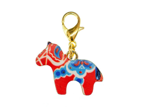 Miniblings Horse Charm Pendant Zipper Pull Red Animal Metal Donkey Pony Dala