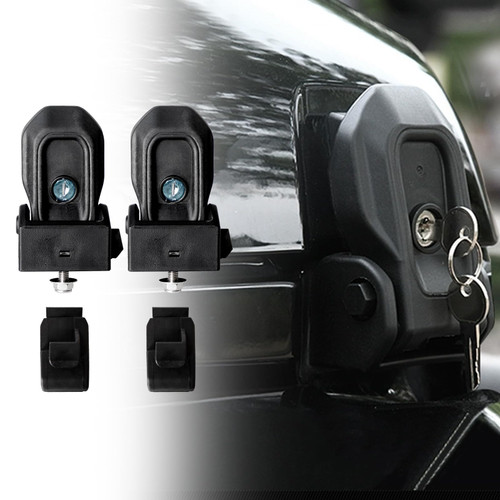 ETL INDUSTRIES Locking Hood Latches with Keys Fits 2018 2019 2020 2021 2022 2023 2024 for Jeep Wrangler JL/Gladiator JT Anti-Theft Hood Latch Cover Catch Buckle Lock Kit Black (2PCS)