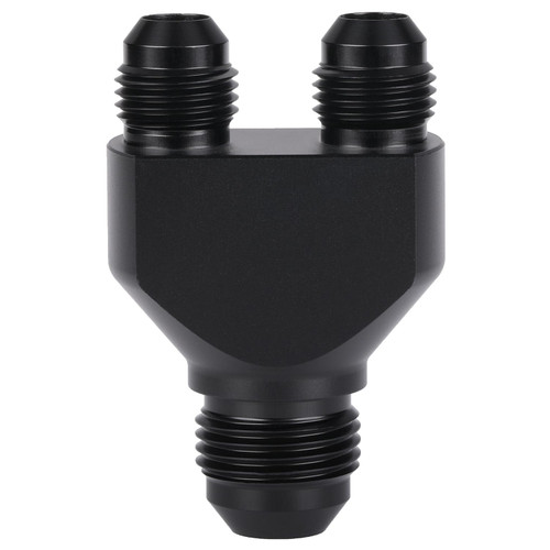 Podavelle 8AN Male to Parallel Dual 6AN Male Y Block Fuel Fitting Splitter Adapter Connector Aluminum Black