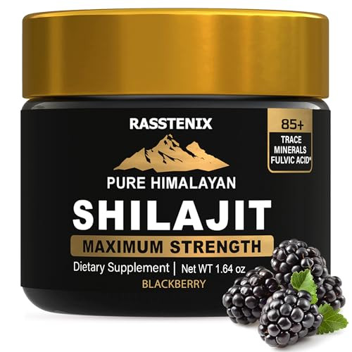 Shilajit Pure Himalayan Organic Shilajit Resin - BlackBerry Flavor High Potency Pure Shilajit for Men and Women - 85+ Natural Trace Minerals & Fulvic Acid