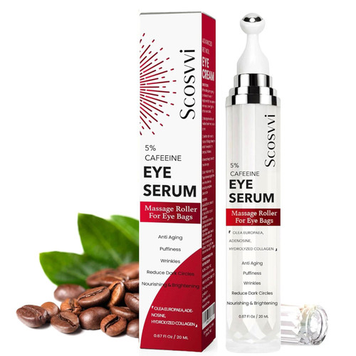 Scosvvi Eye Cream Anti Aging: Retinol Eye Cream With Niacinamide, Caffeine, Squalane, Peptide Complex For Dark Circles, Wrinkles, Puffiness & Fine Lines - Ice Roller For Under Eye Bags And Puffy Eyes
