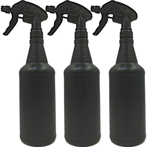 Hydrogen Peroxide Spray Bottles - UV Light Blocking - Opaque Black Spray Large - Cleaning & Plant Solutions - Chemical Resistant - Extra Large 32 oz - Leak Resistant - Car Detailing - Janitorial