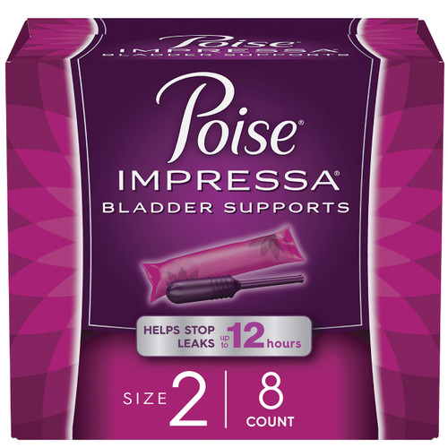 Poise Impressa Incontinence Bladder Support for Women, Bladder Control, Size 2, 8 Count (Packaging May Vary)