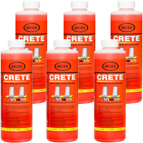 CRETE Urinal Drain Cleaner, Commercial Grade, Restores Pipes to Original Diameter, Urinal Descaler & Deodorizer, Safe for Pipes, No Harsh Fumes, Urine Salt Remover, 16 Fl Oz (Pack of 6) CRETE Urinal Drain Cleaner, Commercial Grade, Restores Pipes to Original Diameter, Urinal Descaler & Deodorizer, Safe for Pipes, No Harsh Fumes, Urine Salt Remover, 16 Fl Oz (Pack of 6)