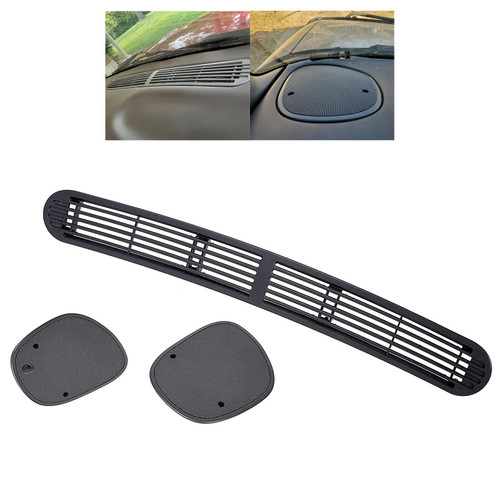 ECOTRIC Dash Defrost Vent Cover& Speaker Grill Set Compatible with 1998-2005 Chevy Chevrolet S10 GMC Jimmy Sonoma Oldsmobile Bravada Blazer (2 Packages)