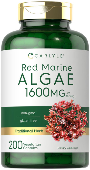 Carlyle Red Marine Algae 1600mg | 200 Capsules | Vegetarian Supplement | Non-GMO, Gluten Free