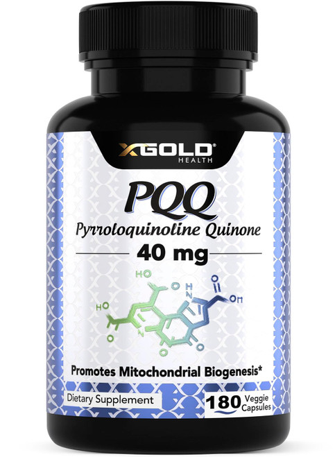 X Gold Health Mitochondrial Energy Optimizer with PQQ 40mg Energy Supplement for Healthy Mitochondria - Pyrroloquinoline Quinone - Gluten-Free, Non-GMO - 180 Vegetarian Capsules