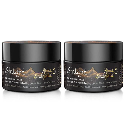 Shilajit Pure Himalayan Organic Shilajit Resin - Gold Grade 100% Purity Shilajit with Fulvic Acid & 85+ Trace Minerals Complex for Energy & Immune Support, Pack of 2 (4 Months Supply)
