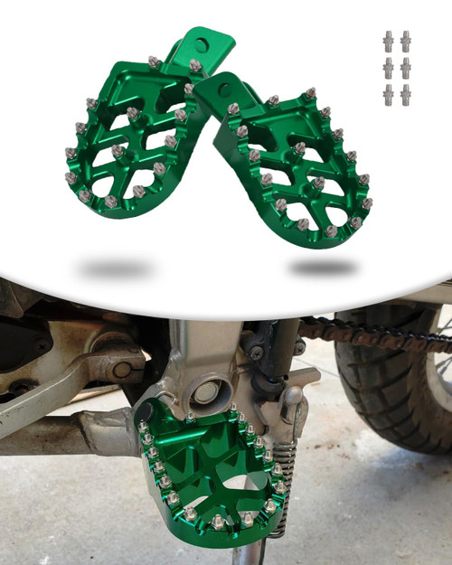 JFG RACING Motorcycle Foot Peg Pedal Rest Footpegs For KLX110 2002-2024, KLX110L 2010-2024, KX60 1988-2003 Dirt Bike GREEN JFG RACING Motorcycle Foot Peg Pedal Rest Footpegs For KLX110 2002-2024, KLX110L 2010-2024, KX60 1988-2003 Dirt Bike GREEN