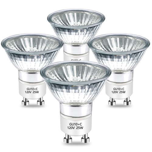 BOGAO Halogen Bulb 25 Watt GU10 120V NP5 Replacement Bulb for Candle Warmer, Scent Wax Burner, Fragrance Melt, JDR Dimmable, Warm White 2700K Pack of 4