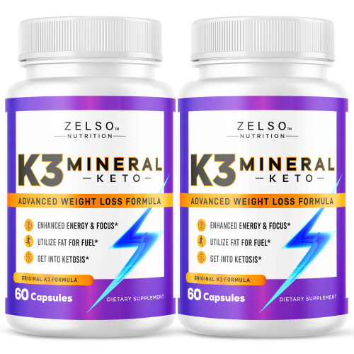 ZELSO (2 Pack K3 Mineral Weight Loss Pills for Women and Men, K3 Mineral Pills - K3 Salt Mineral, Vitamin + K3 Capsules Supplement for Keto Weight Loss - 2 Months Supply
