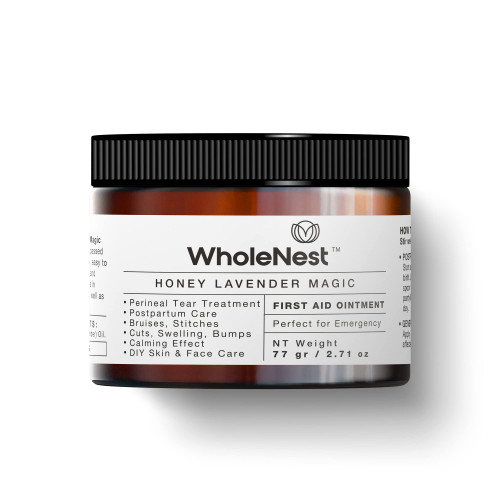 WholeNest All-Natural Honey Lavender Magic, Liquid Perineal Balm and Postpartum Essentials, Family Care and Post Pregnancy Must Haves, Gentle Botanical Care with Lavender for Skin Support, 2.71 oz