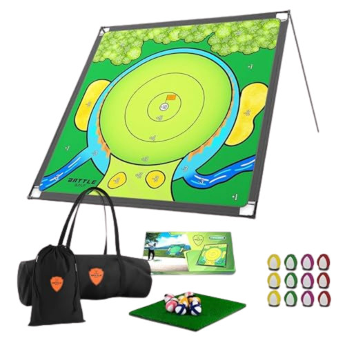 Battle Golf Chipping Game - The Original Portable Golf Game for Chipping Practice for Dads and Junior Golfers - Indoor and Outdoor (Extra Balls Set - 8 Players)