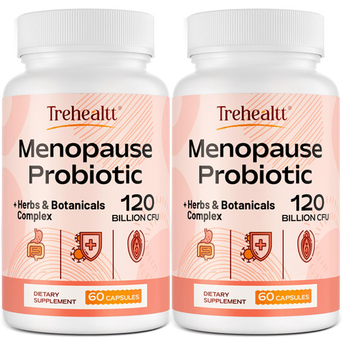 Menopause supplements for women, 120 Billion CFU Probiotic, 13-in-1 Herbs & Botanicals Complex, for Hormone Menopause, Hot Flashes, Night Sweats, Mood Swings, Sleep Disturbances, Vegan, 120 Caps