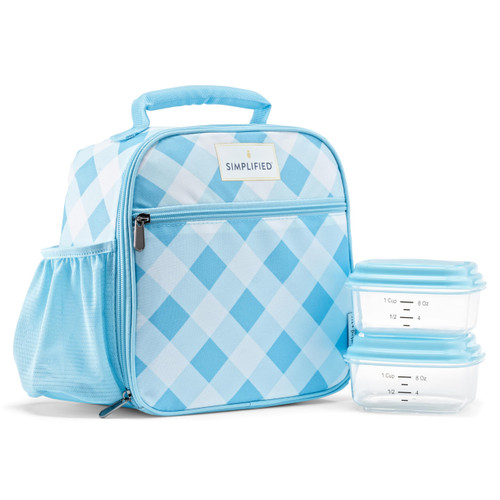 Fit & Fresh Lunch Bag For Women, Insulated Womens Lunch Bag For Work, Large Lunch Box For Women With Two Matching Containers, Townsend Lunch Bag, Carolina Gingham