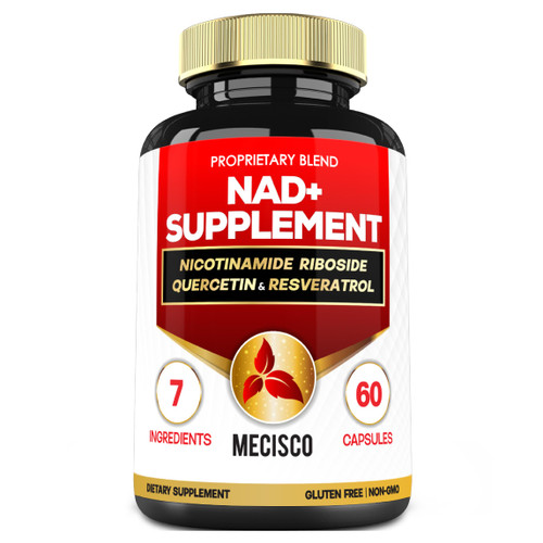 Mecisco NAD+ Supplement with Nicotinamide Riboside w/Quercetin, Resveratrol, Turmeric, Rhodiola Rosea, Astragalus - 60 Count