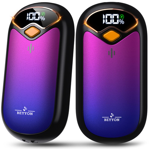 Hand Warmers Rechargeable - Electric Hand Warmer Rechargeable 2 Pack, LED Digital Display, 4 Heat Levels Reusable, USB, Magnetic Portable Handwarmers for Golf/Camping/Hunting, Gift for Women, Men