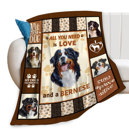 Bernese Mountain Dog Print Blanket Best Dog Pet Animal Throw Blankets for Couch Sofa Stuff Decor Gifts Lightweight Soft Cozy Fleece Plush Warm Flannel Bedding for Lover Man Woman Teen Adults 40"x50"