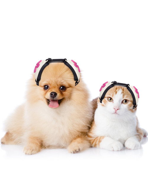 Calming Earmuffs for Cats and Small Dogs - for Anxiety Relief - Noise Canceling for Fireworks, Thunderstorms, Pet Grooming & Force Drying - Dog Ear Muffs Noise Protection (White, X-Small)