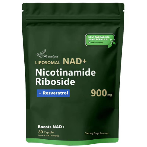 NAD+ Supplement with Nicotinamide Riboside - Liposomal Nicotinamide Riboside, Resveratrol, Quercetin - High Purity NAD Supplement for Anti-Aging, Energy, Focus - 80 Capsules