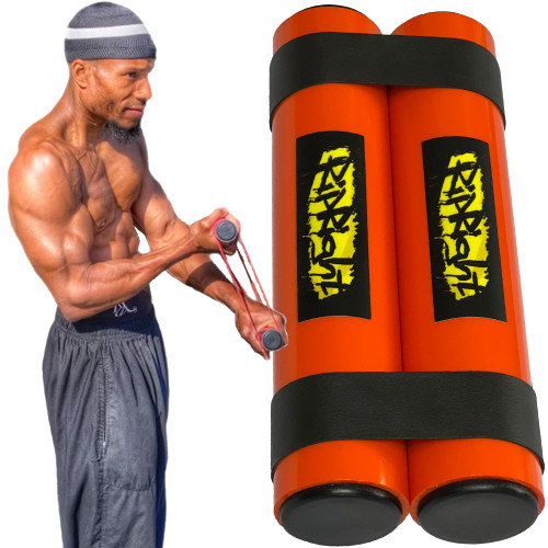RipRight RipStick, Workout Equipment for Joint Rehab, Shoulder and Resistance Training, Muscle Building and Core Workout Equipment with 6 Adjustable Resistance Bands (Orange/Black)