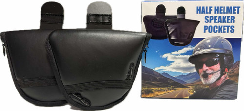 Half Helmet Speaker Pouch Speaker Pockets Ear Protection Pads | Professional installation of all Bluetooth Headsets and Corded Headsets | Proper Microphone Placement | Works with Narrow or Wide Straps