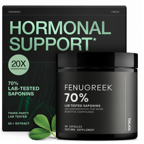 Fenugreek Capsules - Ultra High Potency 20:1 Extract with 70% Saponins - Highly Concentrated - Third-Party Lab Tested - 60 Capsules