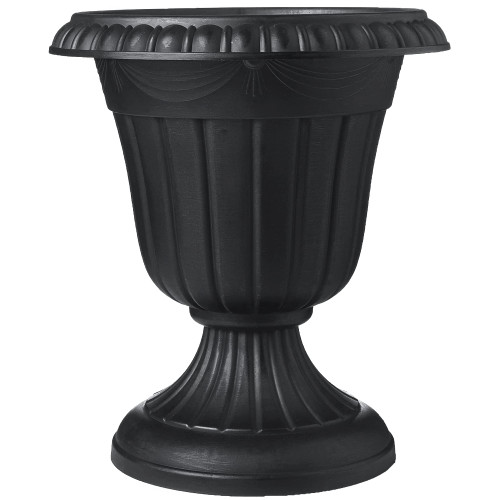 Arcadia Garden Products PL20BK Classic Traditional Plastic Urn Planter, Indoor or Outdoor Garden Decor, Flower Pot Vase 10x12 - Black Arcadia Garden Products PL20BK Classic Traditional Plastic Urn Planter, Indoor or Outdoor Garden Decor, Flower Pot Vase 10x12 - Black