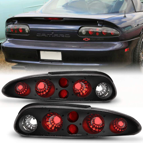 ACANII - For 1993-2002 Chevy Camaro Z28 Black Housing Tail Lights Brake Lamps Replacement Assembly Driver & Passenger