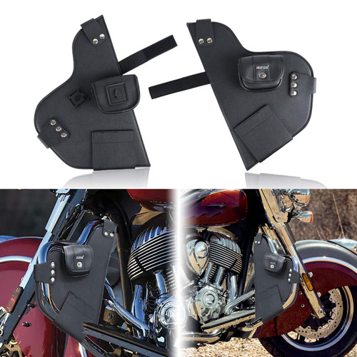 AUFER Motorcycle Highway Crash Bars Cover Soft Lowers Chaps Leg Warmer Bag Lower Wind Deflectors Engine Guard Bag Cover Compatible with for Indian Chief Chieftain Road Master Springfield 2014-Up