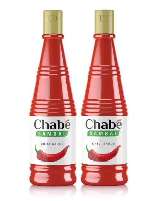 Chabé Sambal Chili Hot Sauce, 10.9 Oz (Pack of 2), Spicy Sriracha Style, No MSG, Gluten Free, Vegan, Made with Chili & Garlic, Halal