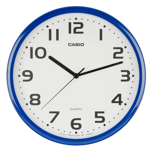 Casio IQ-24-2JF Blue Analog Standard Step Second Hand Wall Clock