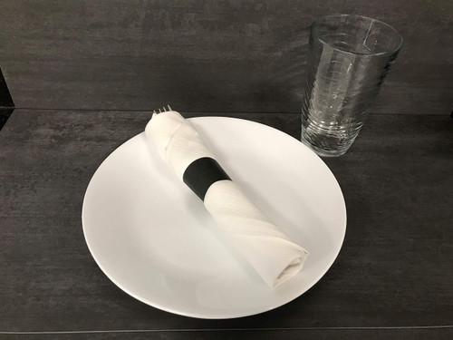 Raise Self-Adhesive Napkin Bands (6" x 1.5") (Black, Pack of 500)