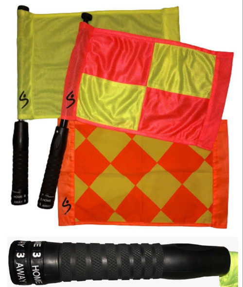 RefStuff RefScorer FLAGS – Referee Flags (pair) Assistant Referee Linesman Flags, now with unique and WORLDS FIRST Scorer Function built into the handle