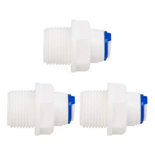 uxcell 3pcs 3/8 Inch BSP Male to 1/4 Inch OD Straight Quick Connect Water Purifiers Tube Fittings Push Connector Water Hose for RO Reverse Osmosis Systems