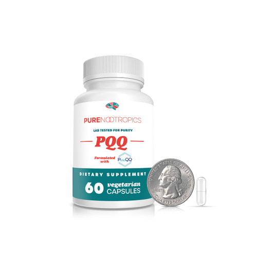Pure Nootropics -PQQ (Pyrroloquinoline Quinone) 20mg Capsule | 60 Veg Caps Value Pack | Supports Mitochondrial Function & REDOX (Reduction-Oxidation)