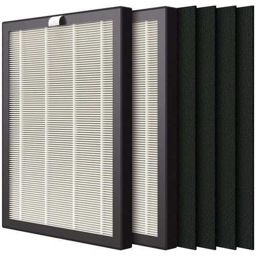 VEVA 9000 Premium HEPA Replacement Filter 2 Pack Including 4 Carbon Pre Filters Compatible with VEVA ProHEPA 9000 Air Purifier