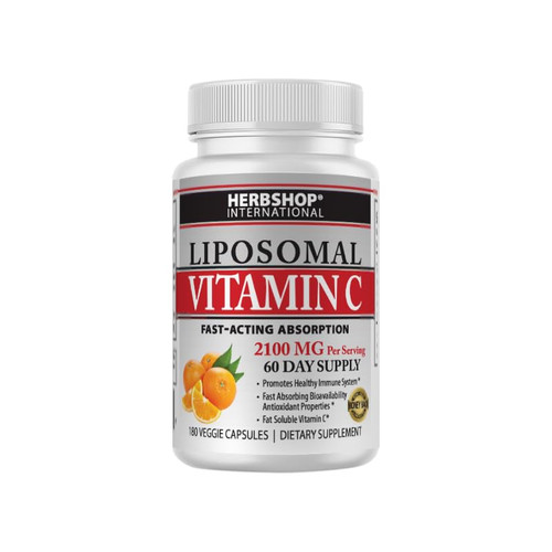 Doctor's Blend Herbshop International Liposomal Vitamin C Capsules, 2100mg, High Absorption, Fat Soluble, Sunflower Lecithin, 180 Capsules, 60-Day Supply, Premium Wellness Supplement