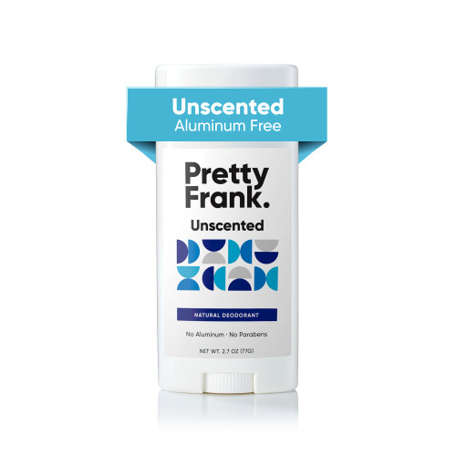 Pretty Frank Natural Aluminum-Free Deodorant Stick, Unscented (1-Pack) | All-Day Odor Control for Women & Men | Effective, Skin Soothing Formula with Safe, Organic Ingredients and No Added Fragrance