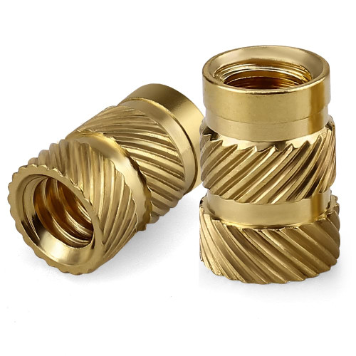 1/4-20 x 5/16" D x 1/2" H Heat Set Threaded Inserts - Brass Nut Inserts Knurled Grip for 3D Printing/Plastic/Prototyping - Thermal Insertion Fasteners for CNC, RC Models, DIY Projects, 50-Pack