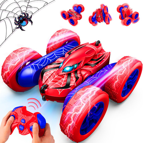 SYOKZEY RC Cars Remote Control Car, Double Sided 360°Flip 4WD Rechargeable RC Drift Car,Toys for 3-12 Year Old Boys,Toys for Ages 5-7 Toys for Ages 8-13 Christmas Basket Stuffers (Red)