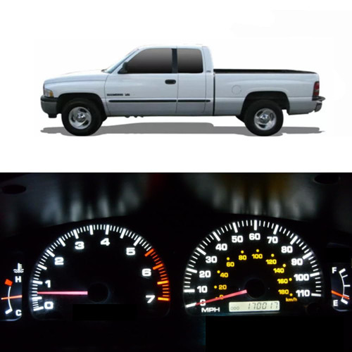 WLJH White Instrument Cluster Led Lights Panel Gauge Dash Speedometer Tachometer Bulb Full Light Kit for for Dodge Ram 1500 2500 3500 1994-2001, Pack of 20