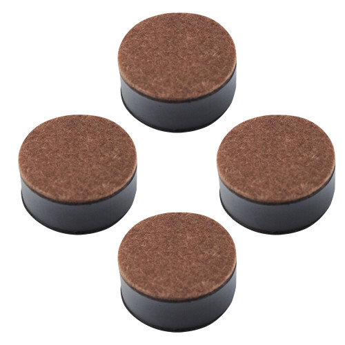 AUXBC 1.2 Inch Self-Adhesive Furniture Riser, Round Carbon Steel Bed Table Sofa Lift Heavy Duty Bed Riser, Adds 1.2 Inch Height with Felt Pad (4Pcs/Black)