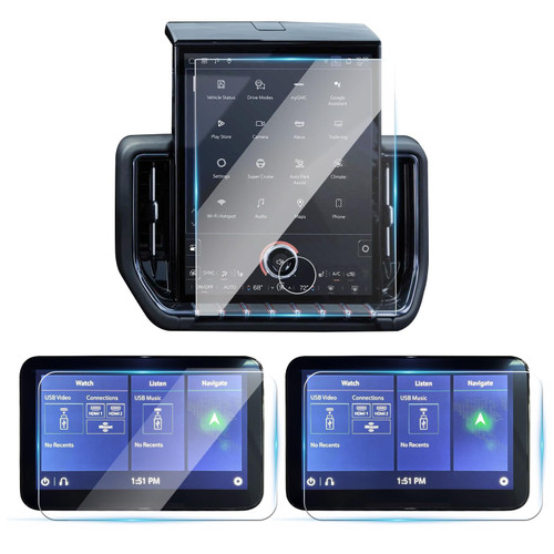 [3-Pack] 2026 GMC Yukon Screen Protector Anti Glare Matte for 2025 2026 GMC Yukon XL (Elevation/AT4/AT4 Ultimate/Denali/Denali Ultimate) 16.8" Main&12.6" Rear Media Screen GMC Yukon Denali Accessories