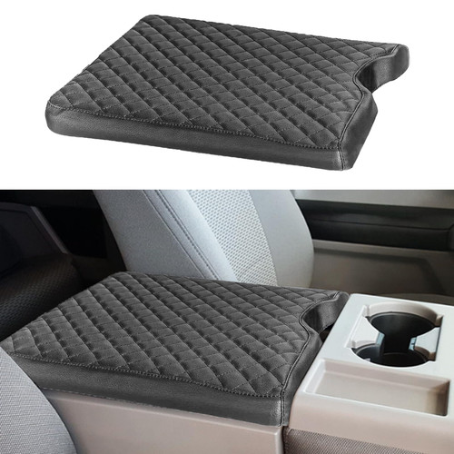 Center Console Cover Fits Ford F150 2015-2023 2024, F250 F350 F450 2017-2023 2024 Leather Armrest Box Protective Cover Arm Rest Box Lid Middle Console Cover Accessories 40/20/40 Jump Seat Only