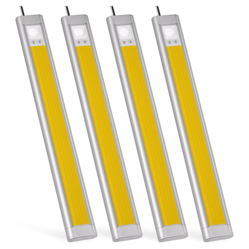 12V Light Strip, 12 Volt Light Bar, Enclosed Trailer Lights, COB Light for RV Interior, String Lights for Trailer, Truck, Van, RV(4Pack, 4000K, Silver)