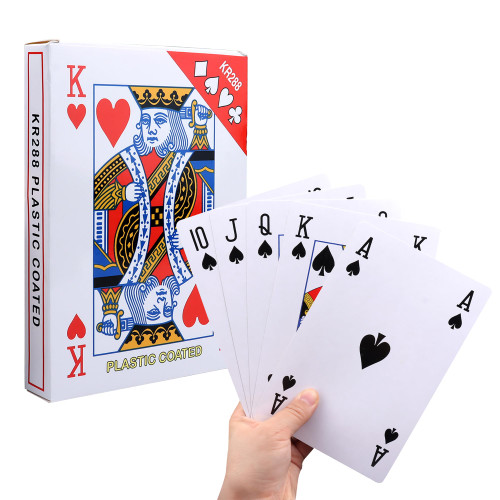 GSE Games & Sports Expert Jumbo Playing Cards, Large Oversized Playing Cards, Huge Poker for Adults, Seniors, Casino Party Decorations
